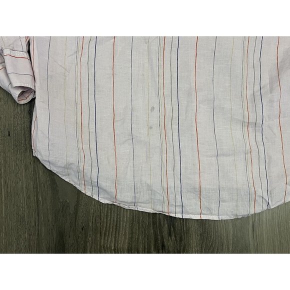 Tommy Bahama Shirt Mens XL Pink Striped Linen Long Sleeve Button Up Casual - Picture 7 of 8